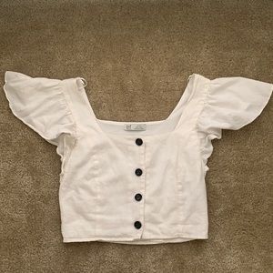 White Zara top with buttons
